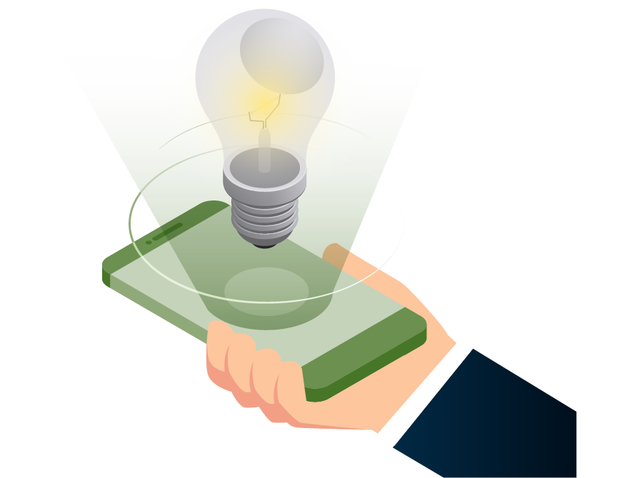 Cell phone and light bulb illustration