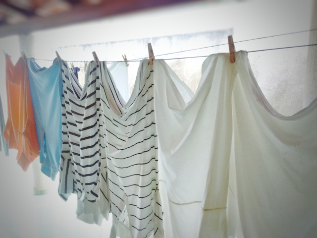 Hanging the clothes on the line