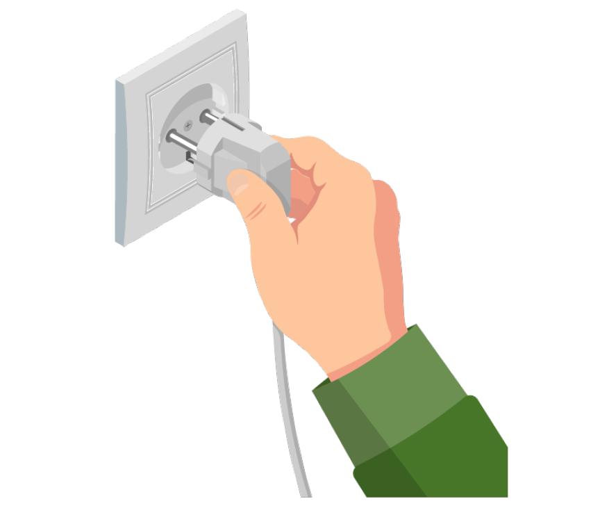 Plugging into outlet illustration