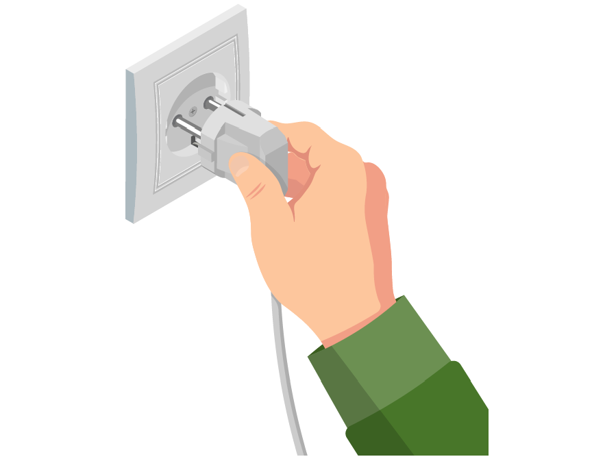 Plugging into an outlet illustration